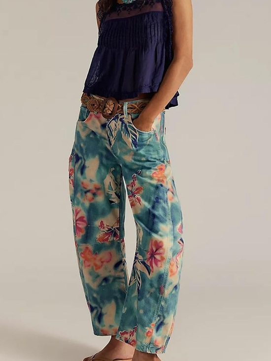 Denim - 💙WOMENS BARREL LEG JEAN-TIE DYE PRINT-M💙